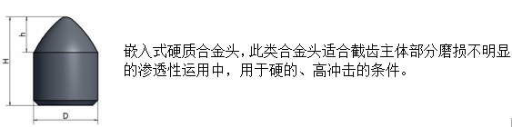 嵌入式硬质合金头